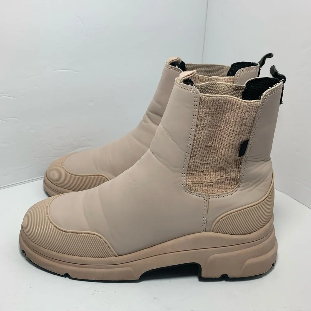 ZARA Cream Monochrome Rubberised -‎ Women’s Ankle Boots size 37